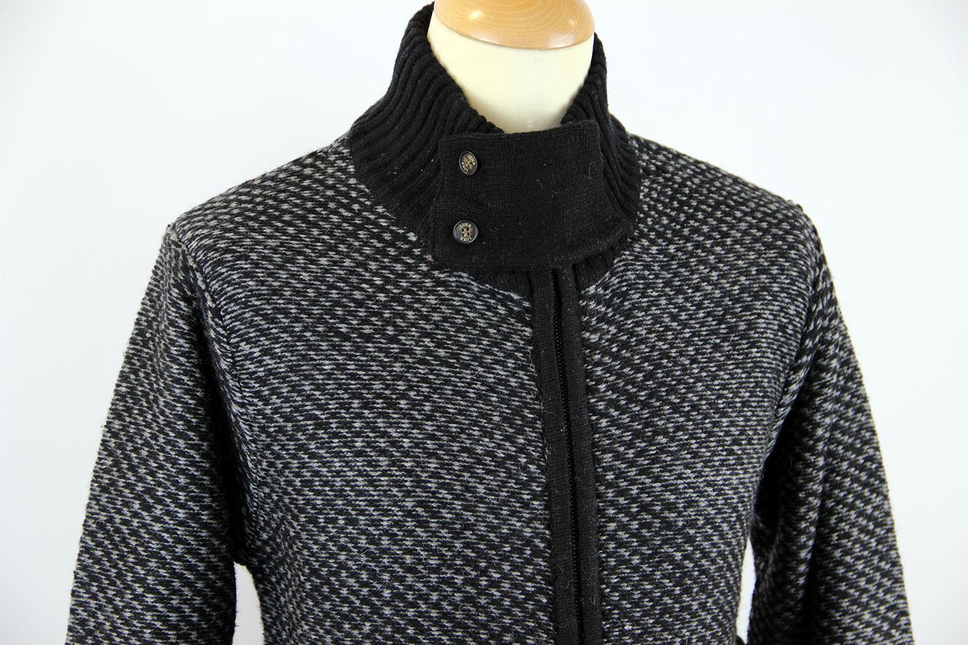 LUKE 1977 Youngs Retro Indie Heavy Knit Jacquard Pocket Cardigan