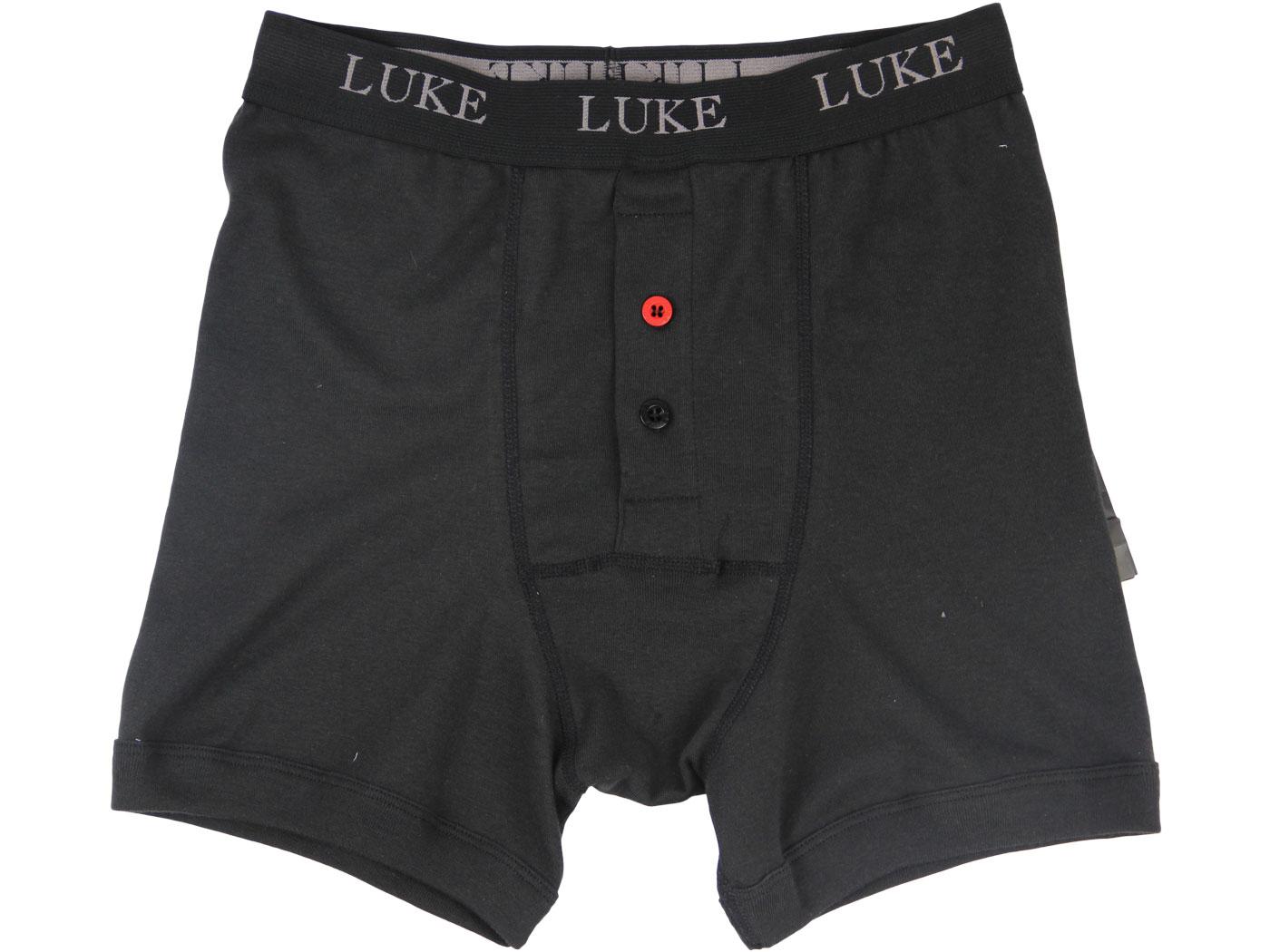 LUKE 1977 Bruno Mens Retro Boxer Shorts in Black