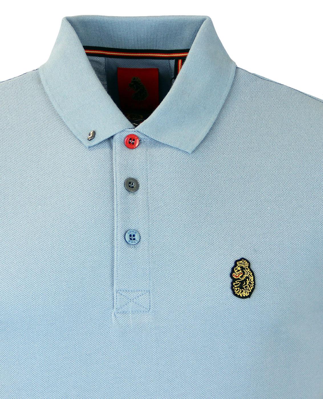 LUKE 1977 Williams Retro Mod OTM Pique Polo Top Powder Blue