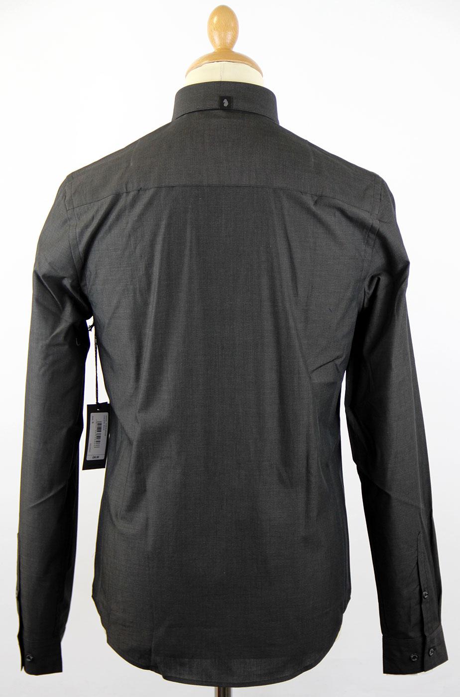 LUKE ROPER Amersham Retro Mod Button Dress Shirt Black