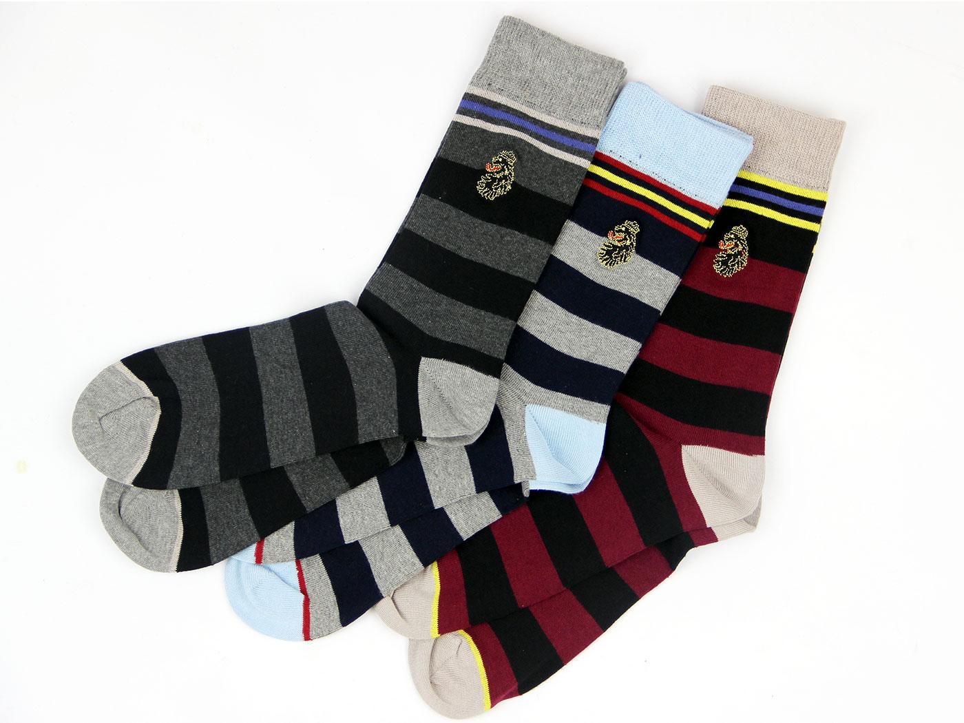 +Lad LUKE 1977 3 Pack Assorted Stripe Socks