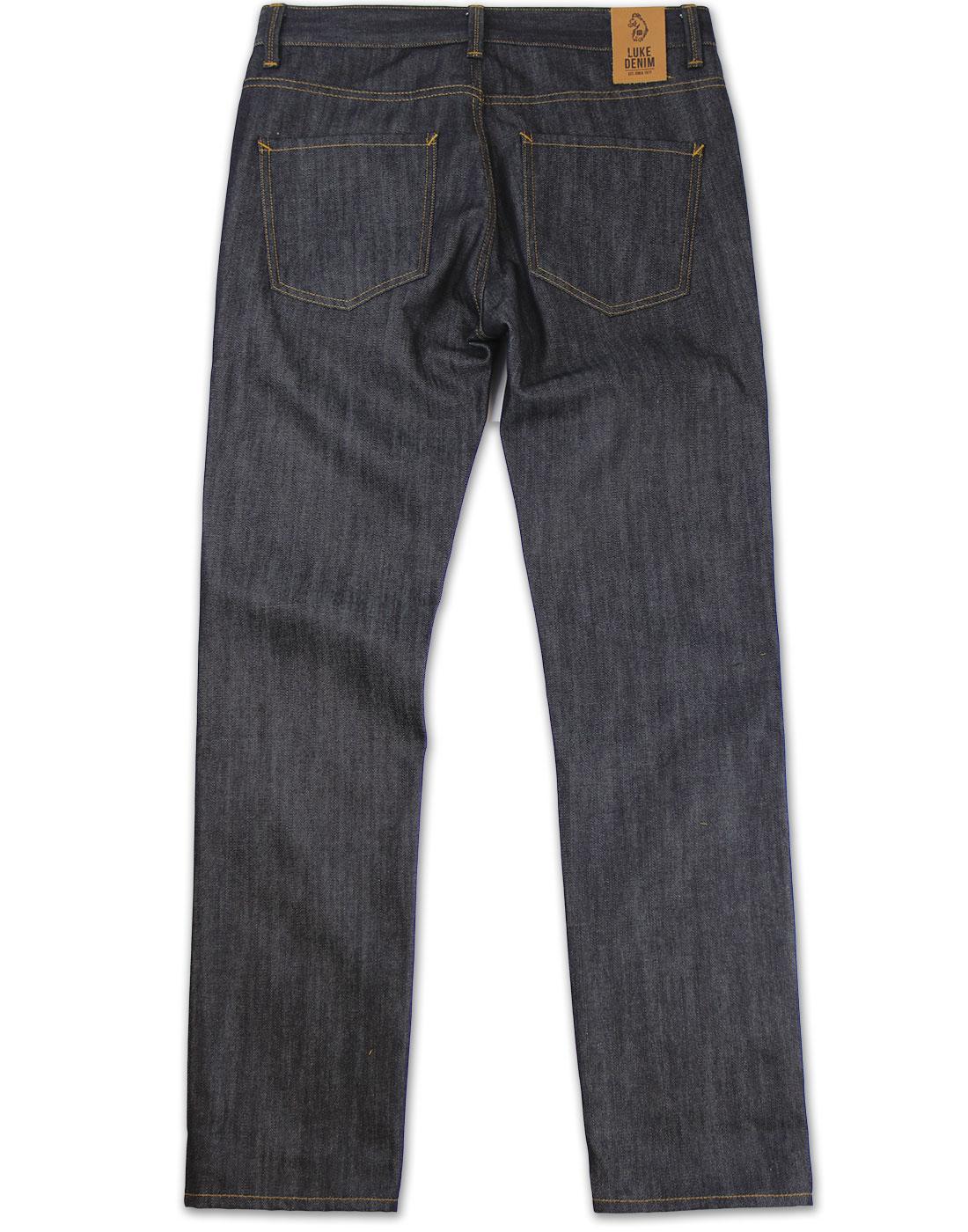 LUKE DENIM Freddie Made in UK Retro Raw Slim Straight Jeans