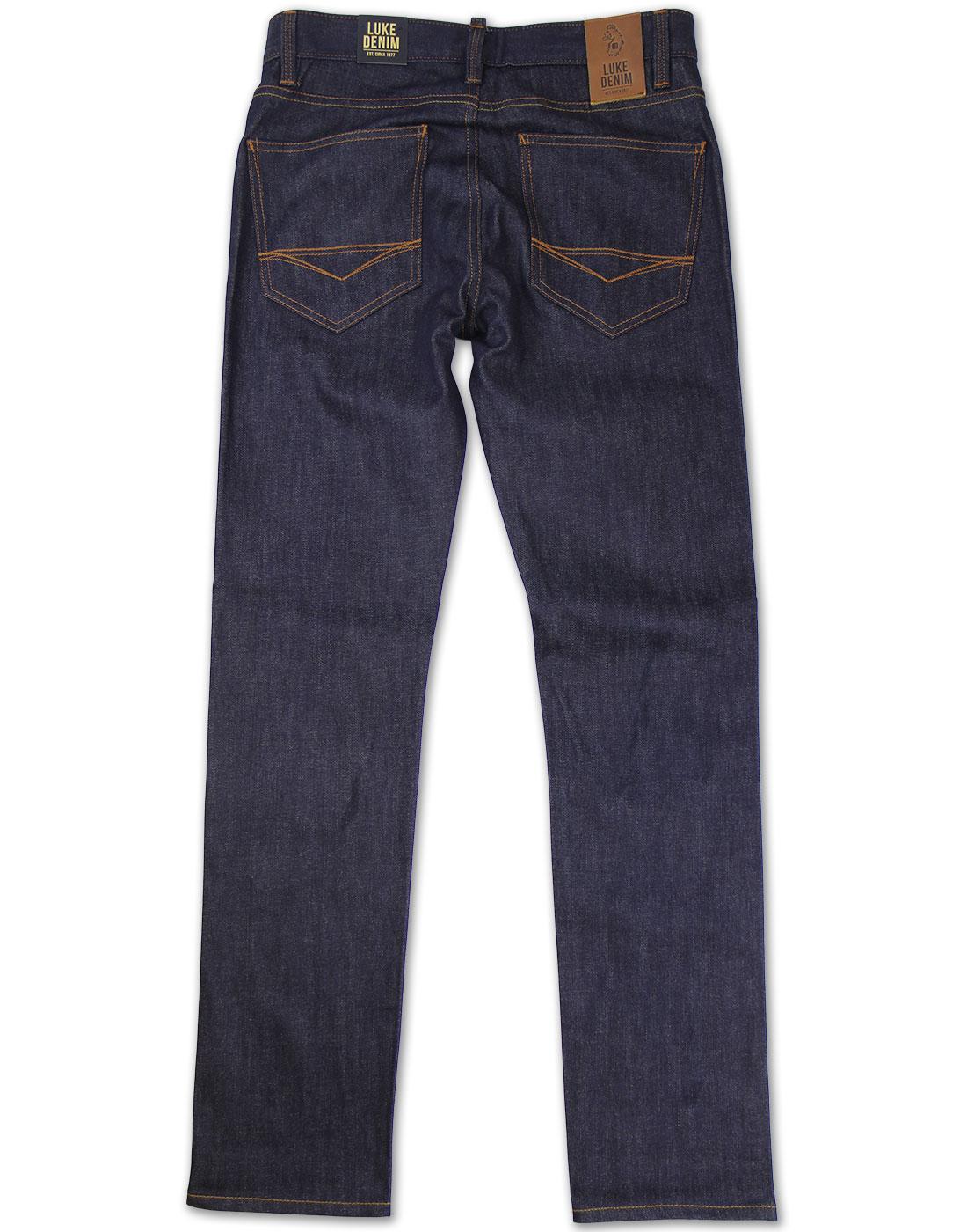 LUKE 1977 Freddie Fast Raw Dark Blue Jeans Slim Straight Fit Stretch Navy Denim