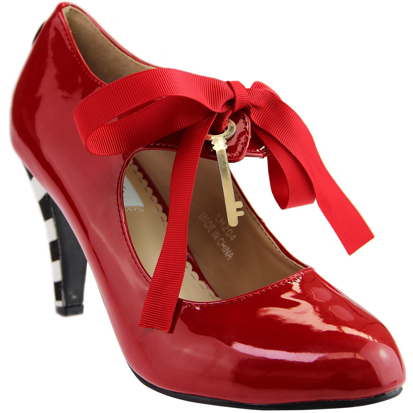 Alice LULU HUN Vintage PU High Heels in Bright Red
