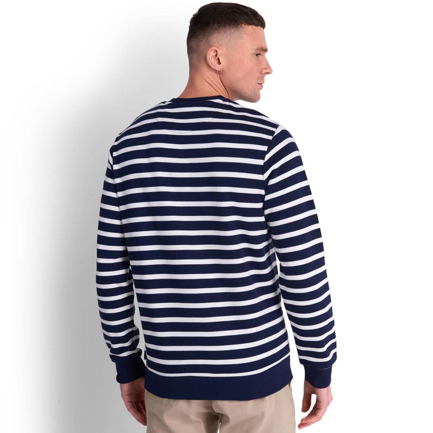 LYLE & SCOTT Men's Retro Breton Stripe Sweatshirt in Navy