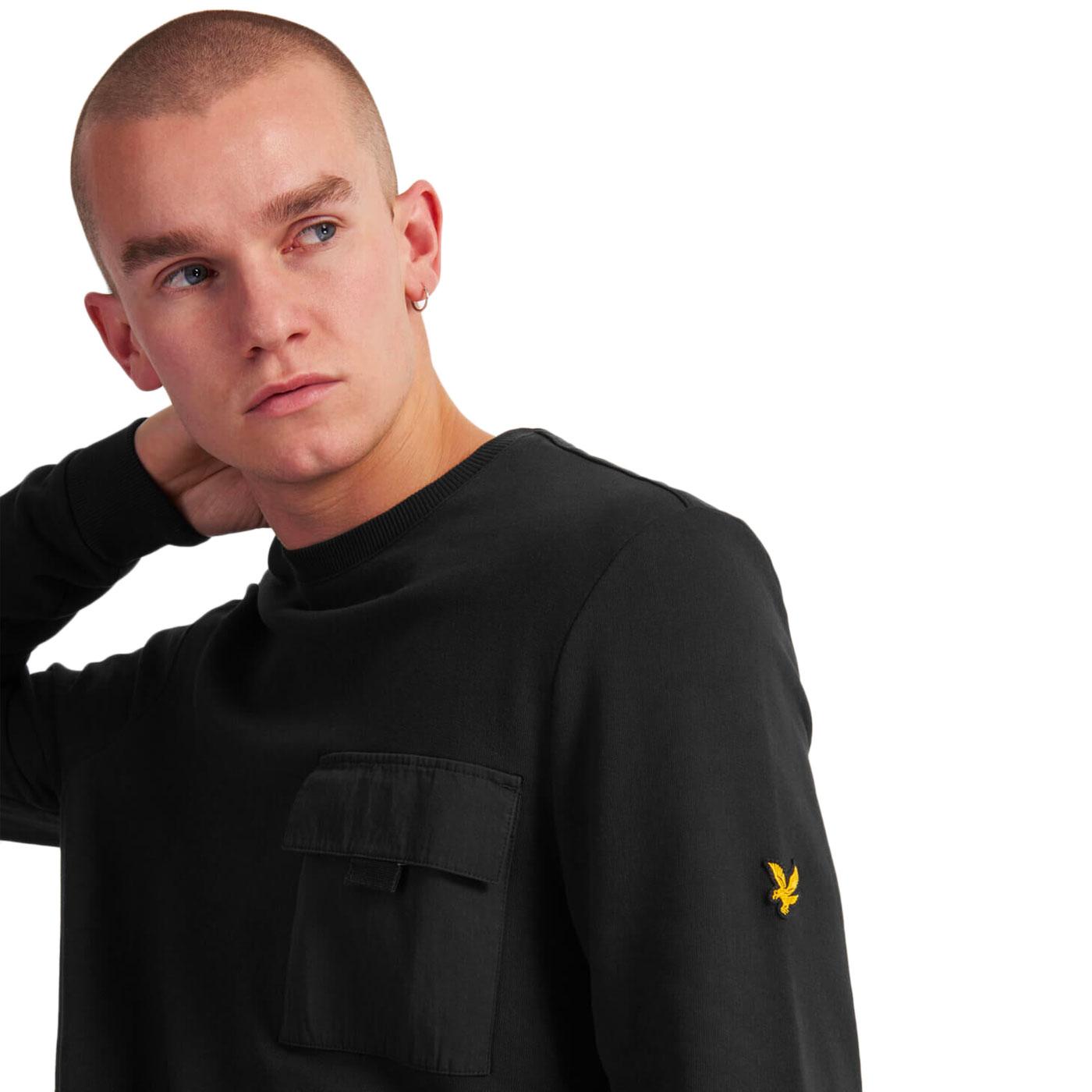 lyle and scott sleeve pocket crew neck sweatshirt