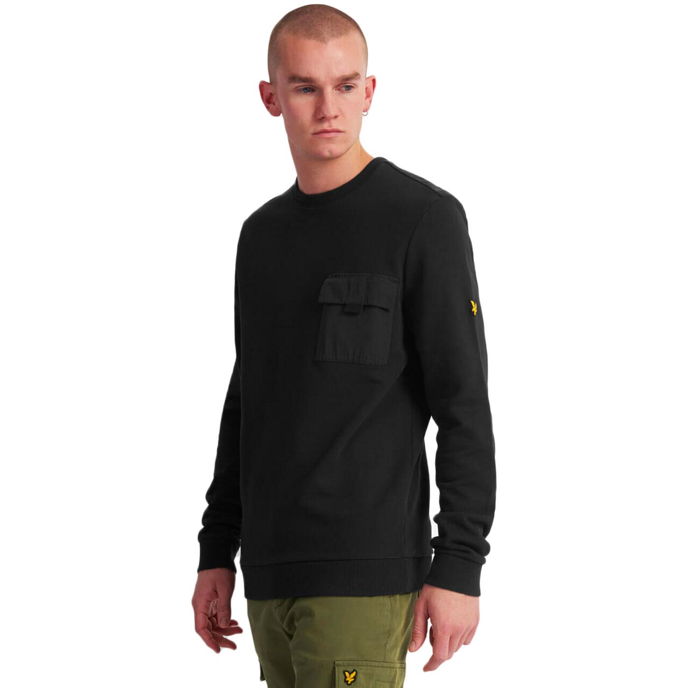 lyle and scott sleeve pocket crew neck sweatshirt