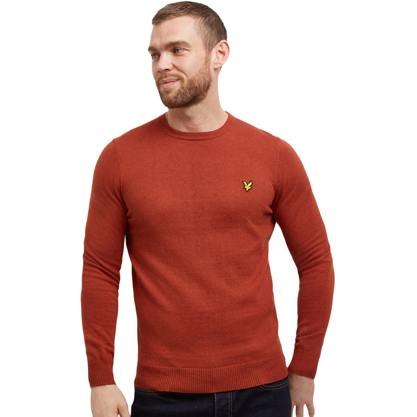 LYLE AND SCOTT Retro Merino Wool Knitted Jumper in Tobacco