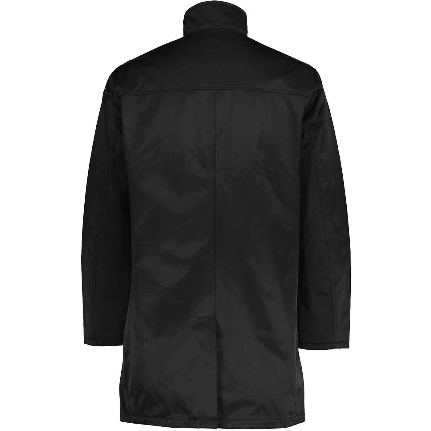 LYLE & SCOTT Men's Retro Funnel Neck Mac Coat in Jet Black