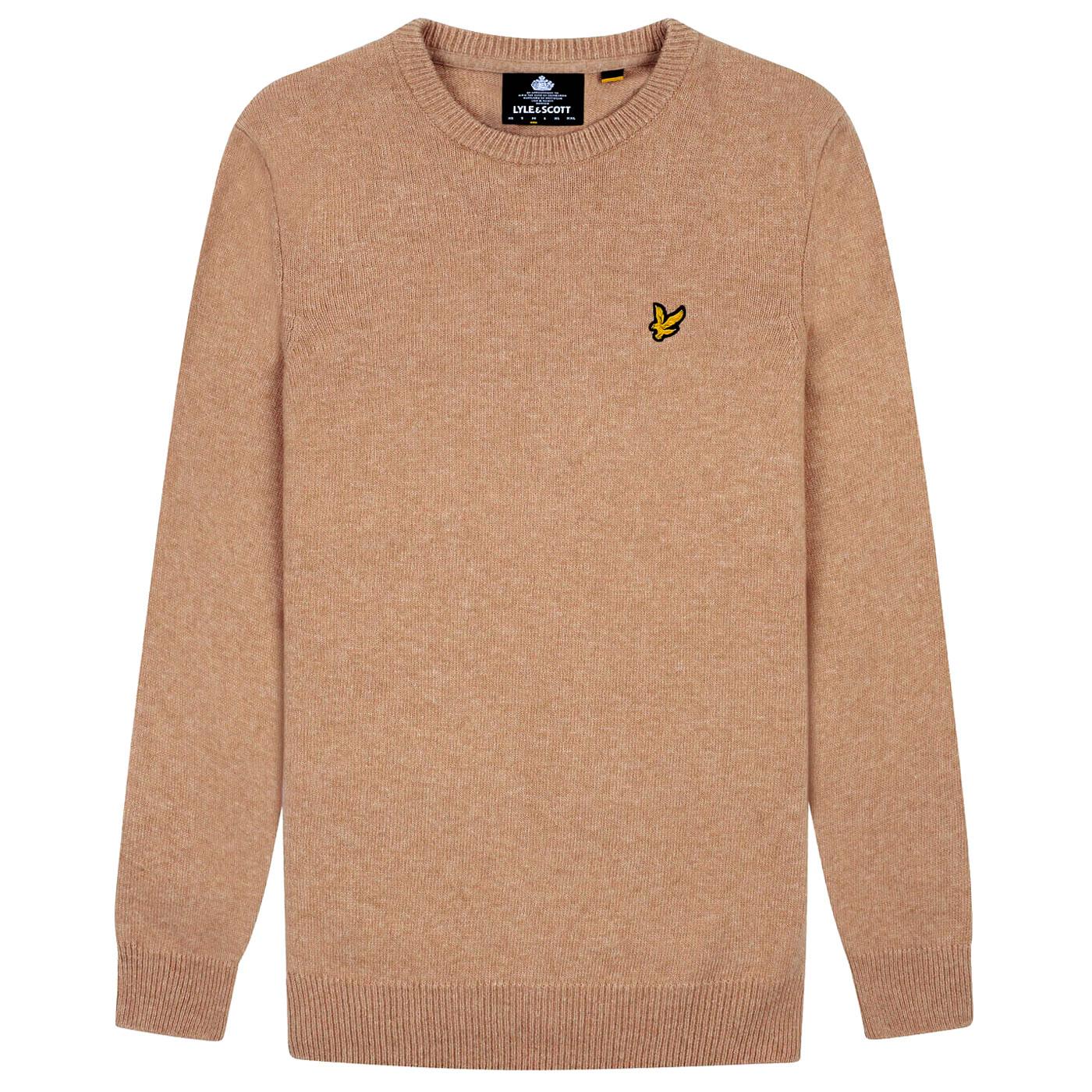 LYLE & SCOTT Men's Lambswool Blend Knitted Jumper in Sand Storm