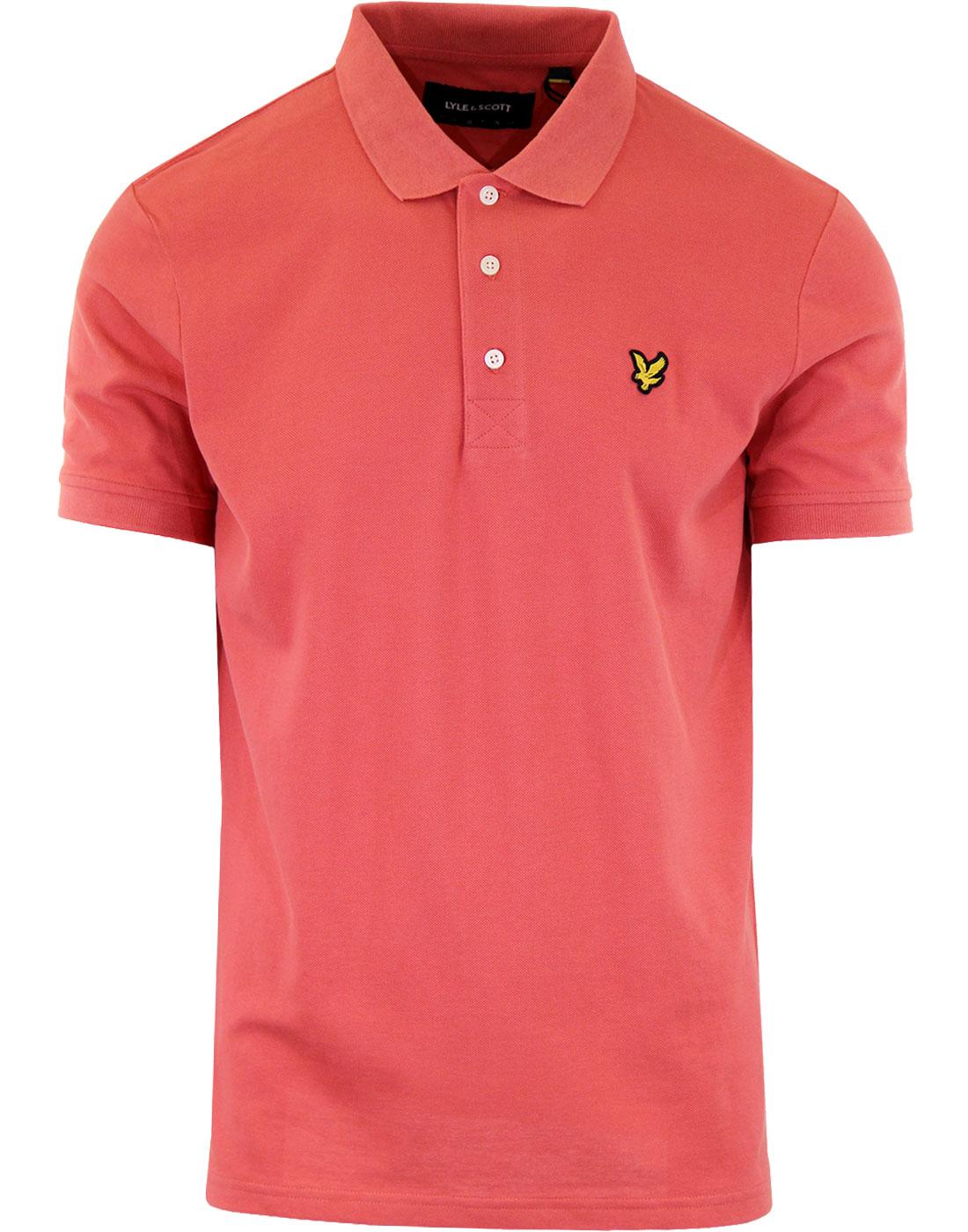 LYLE & SCOTT Men's Mod Pique Polo Shirt in Sunset Pink