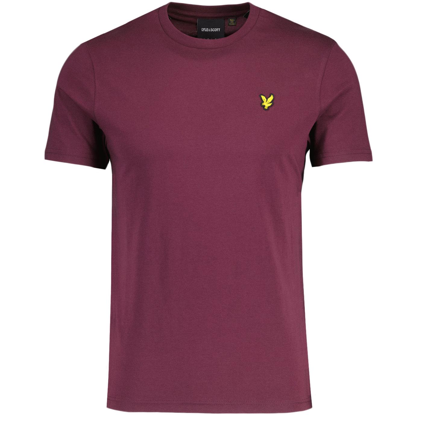 Lyle & Scott Men's Plain Golden Eagle Tee Burgundy