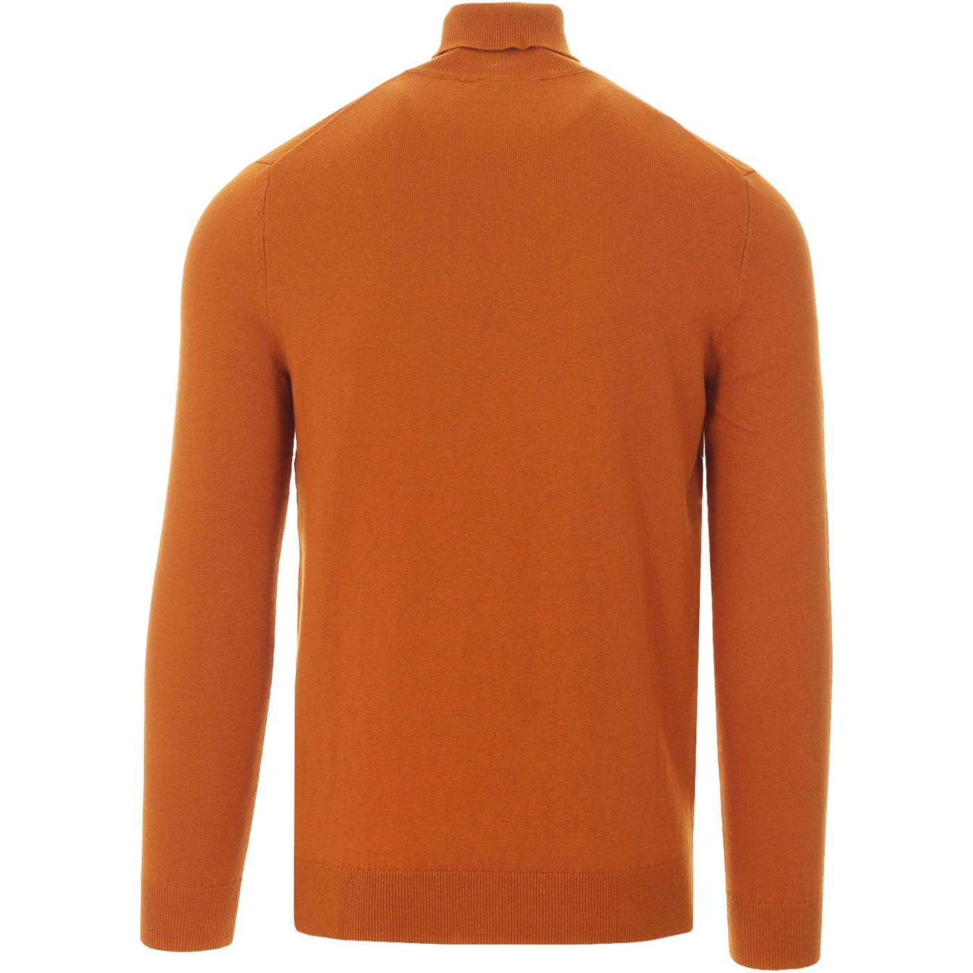 LYLE & SCOTT Retro Knitted Roll Neck Pullover in Cider Brown