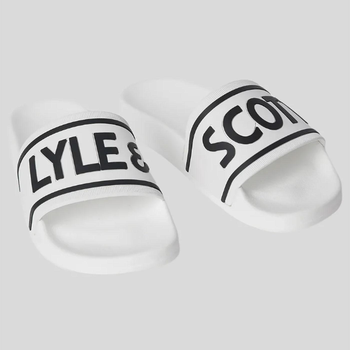 Lyle & Scott Logo Embossed Retro Rubber Slider C