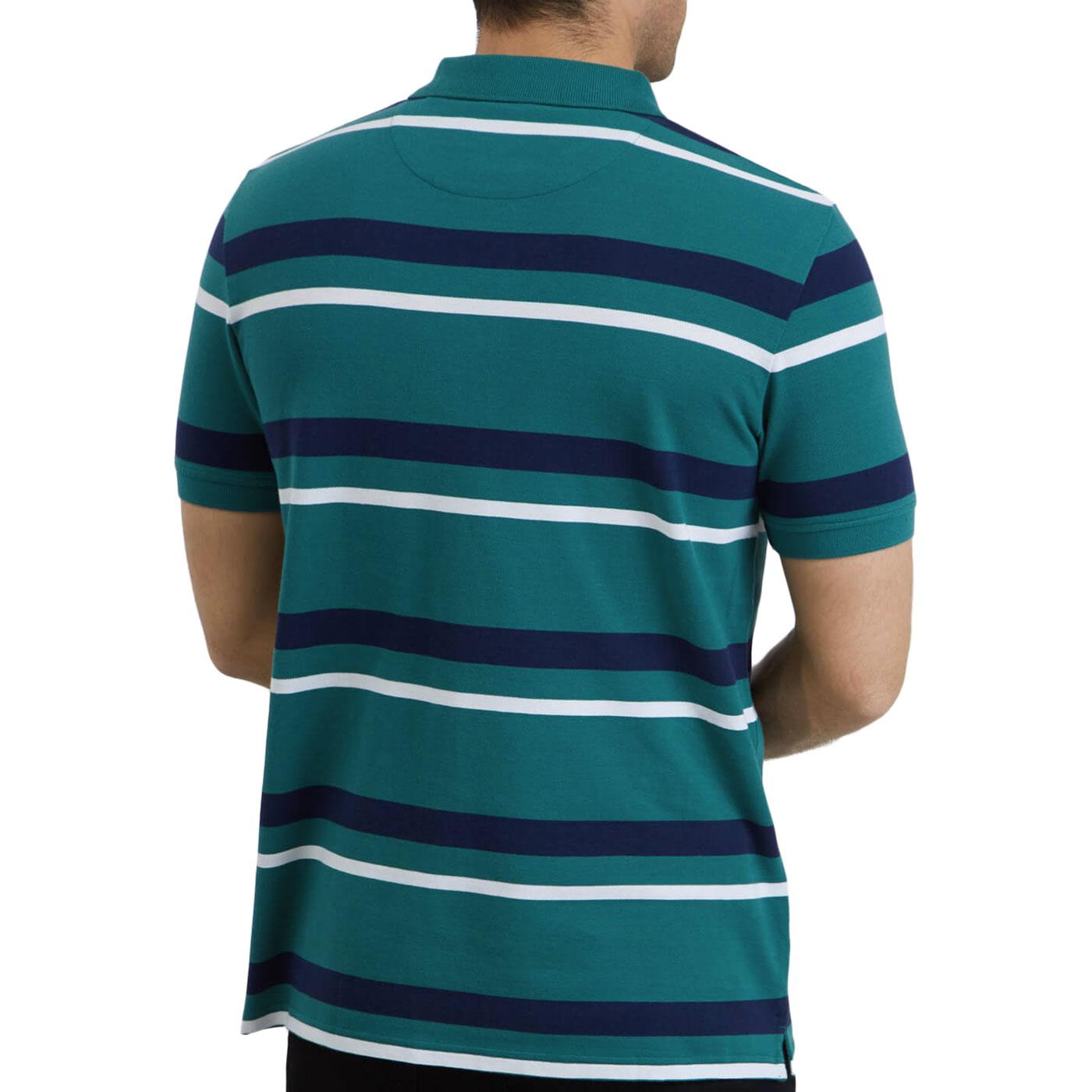 LYLE & SCOTT Retro Mod Stripe Pique Polo Shirt Alpine Green