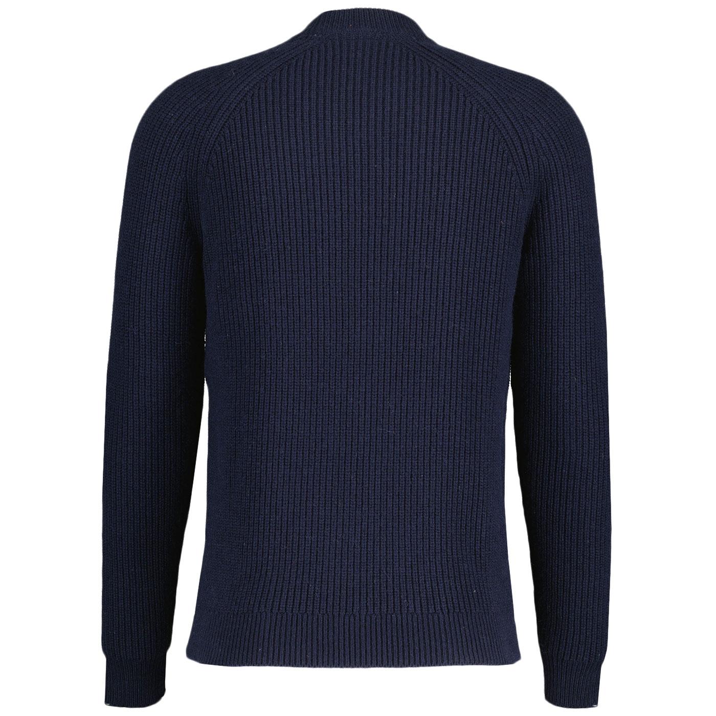 LYLE & SCOTT Shaker Stitch Rib Mock Neck Jumper Dark Navy