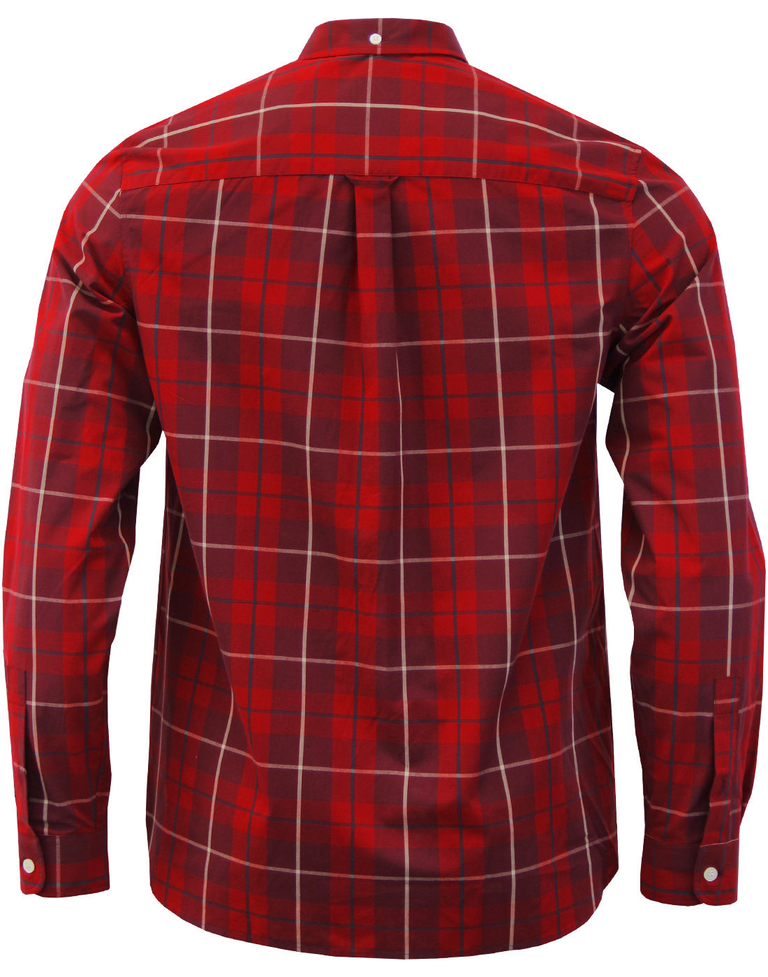 LYLE & SCOTT Men's Retro Mod Poplin Check Button Down Shirt Red