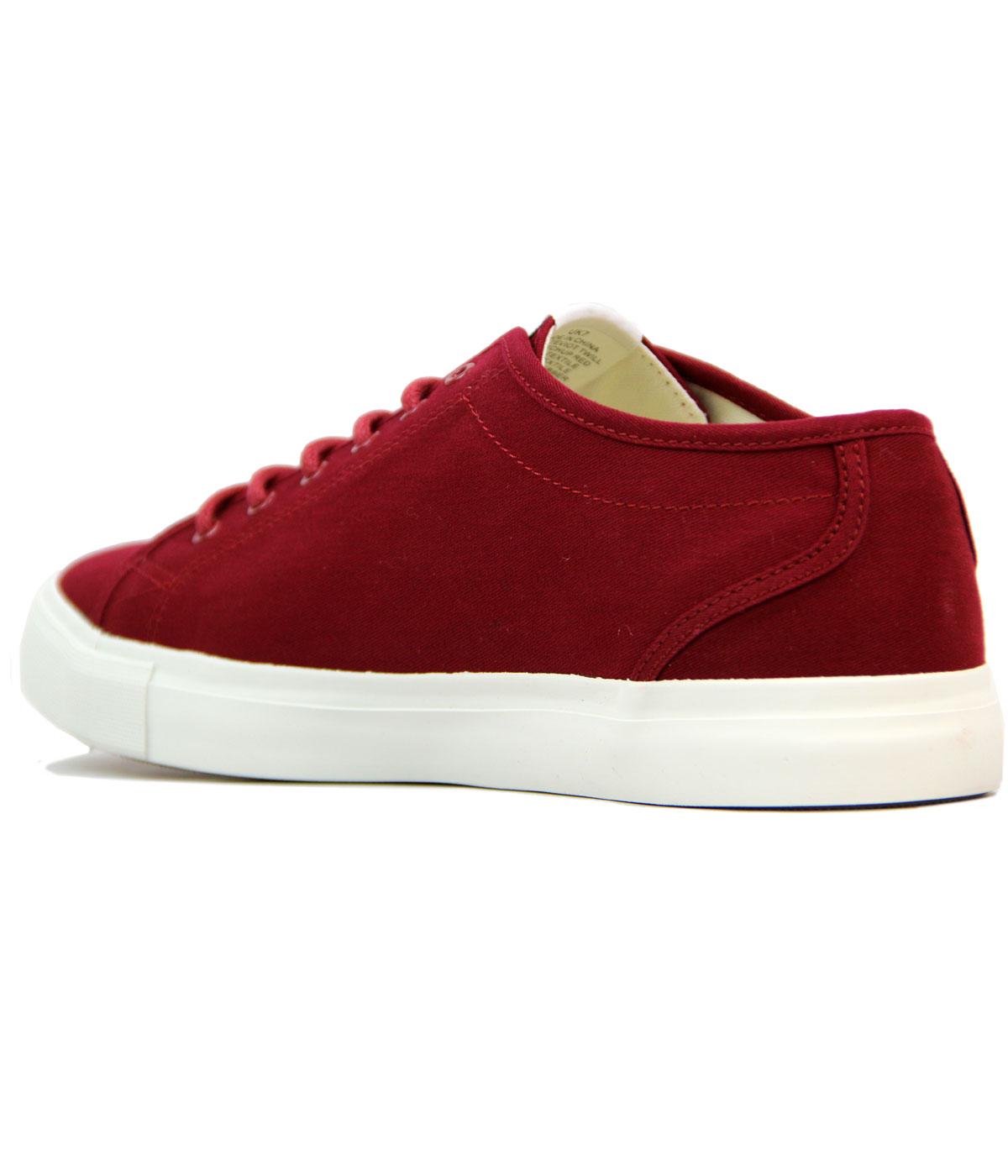 LYLE & SCOTT Teviot Twill Retro 1970s Canvas Tennis Trainers Red