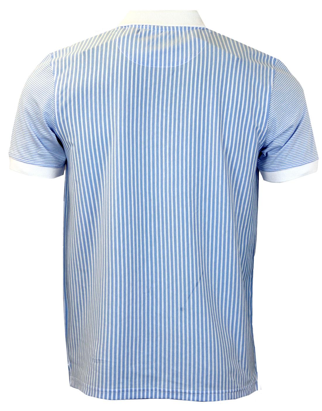 LYLE & SCOTT Retro Mod SS Jersey Stripe Fabric Mix Polo Shirt