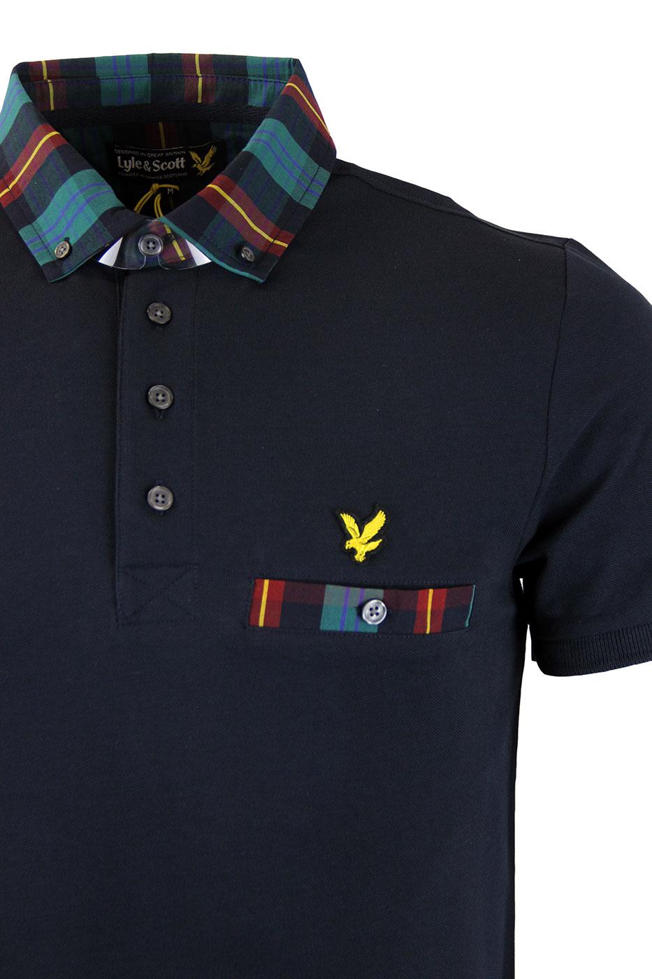 tartan collar polo shirt