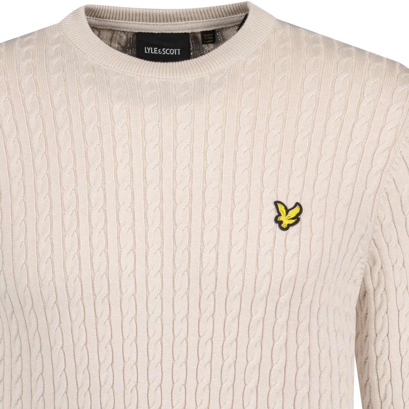 Lyle Scott Men s Retro Cable Crew Neck Cotton Jumper Cove