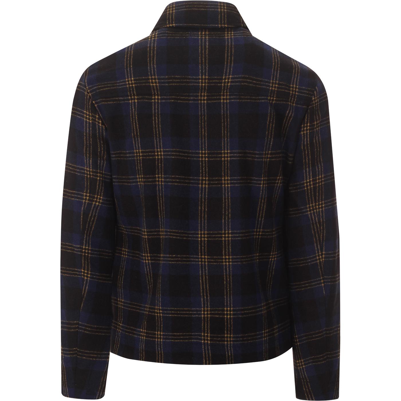 LYLE & SCOTT Archive Retro 70s Wool Check Jacket in Navy