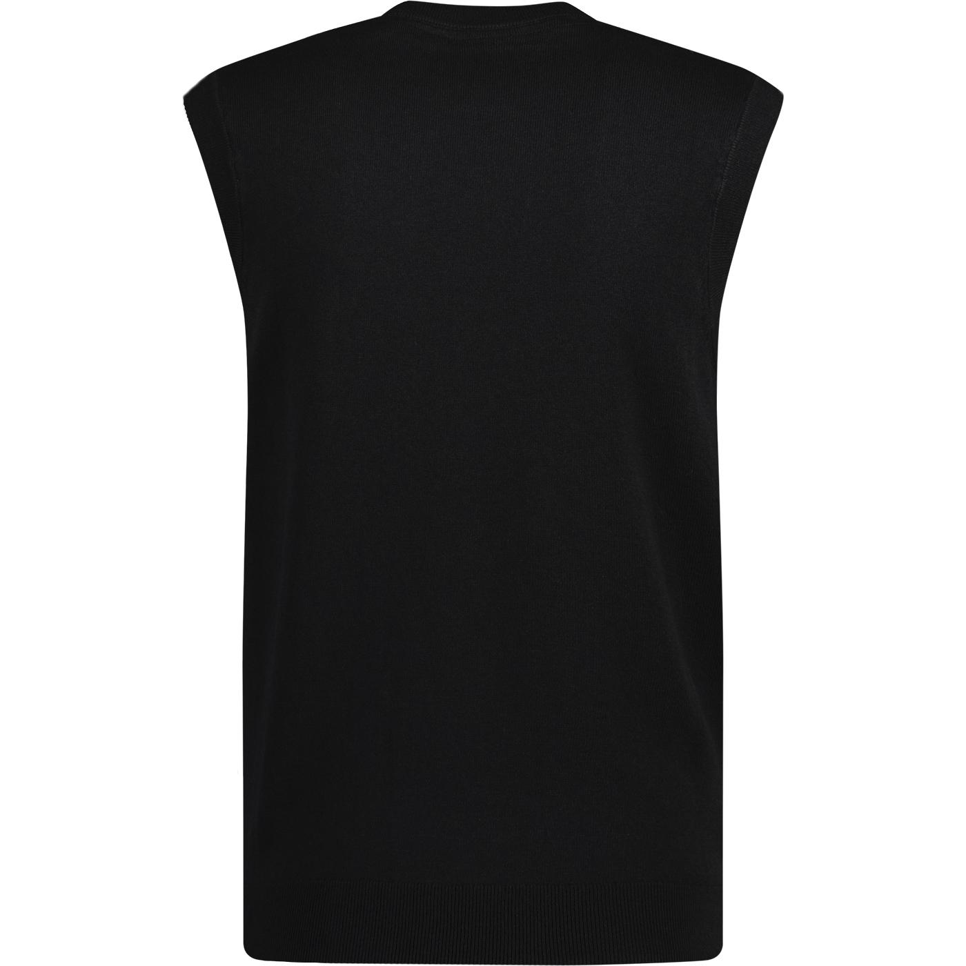 LYLE & SCOTT Retro Mod Crew Neck Knit Tank Top in Jet Black