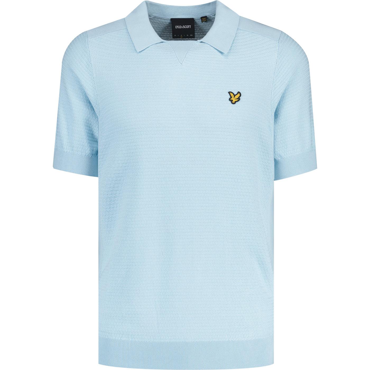 Lyle & Scott Retro Herringbone Knitted Polo Shirt 