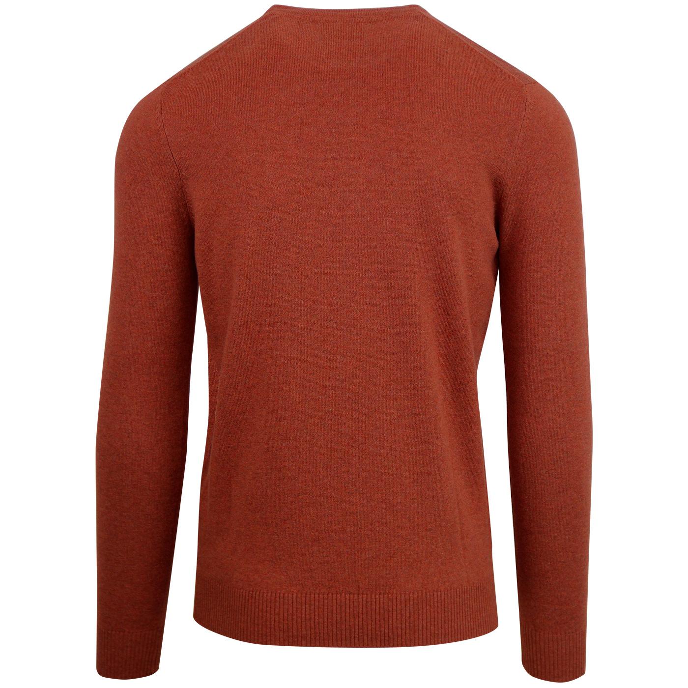 LYLE & SCOTT Merino Crew Neck Knitted Jumper in Brown Spice