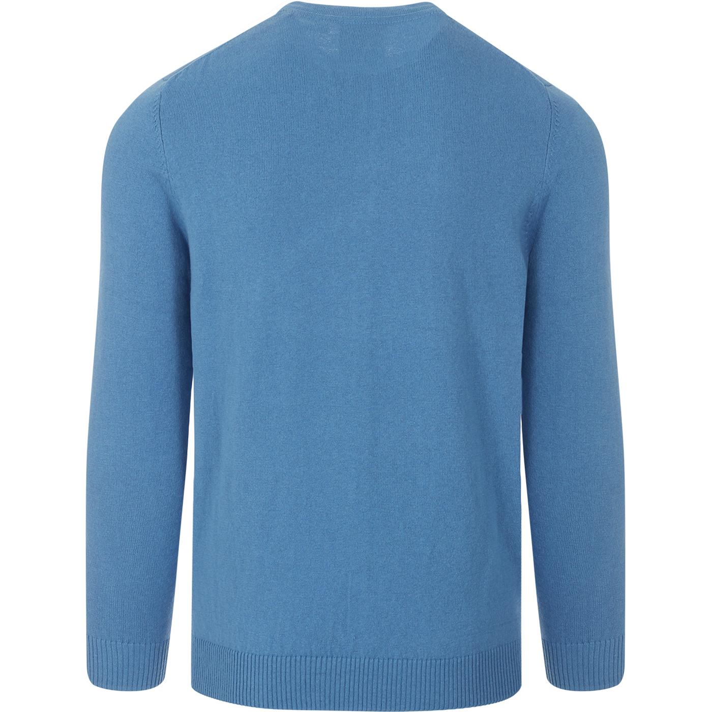 LYLE & SCOTT Retro Merino Knit Crew Jumper in Spring Blue