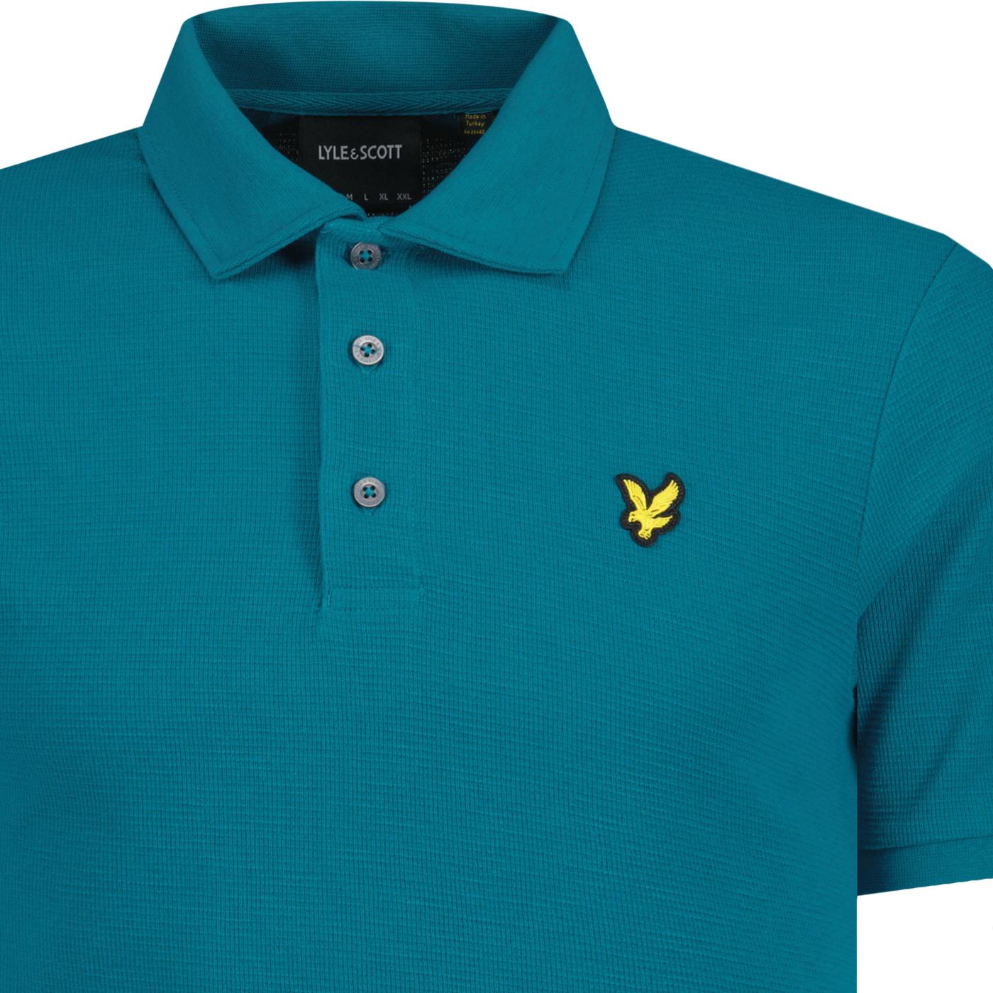 Lyle & Scott Milano Trim Retro Polo Shirt in Barrack Blue