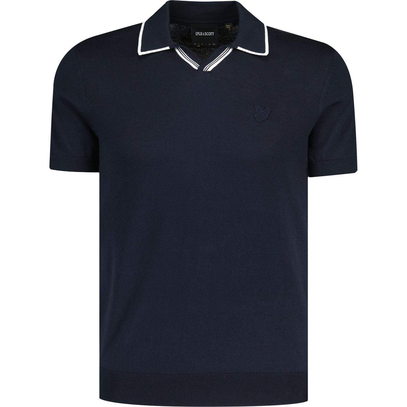 Lyle & Scott Tipped Open Collar Knitted Polo Shirt