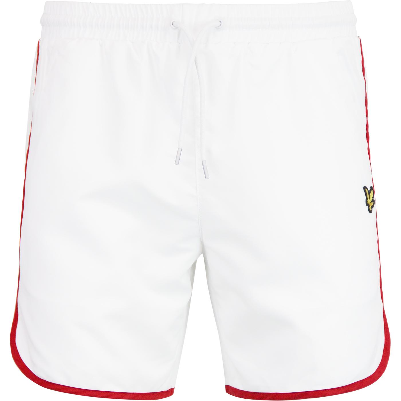 LYLE & SCOTT Retro Indie Piping Detail Shorts in White.