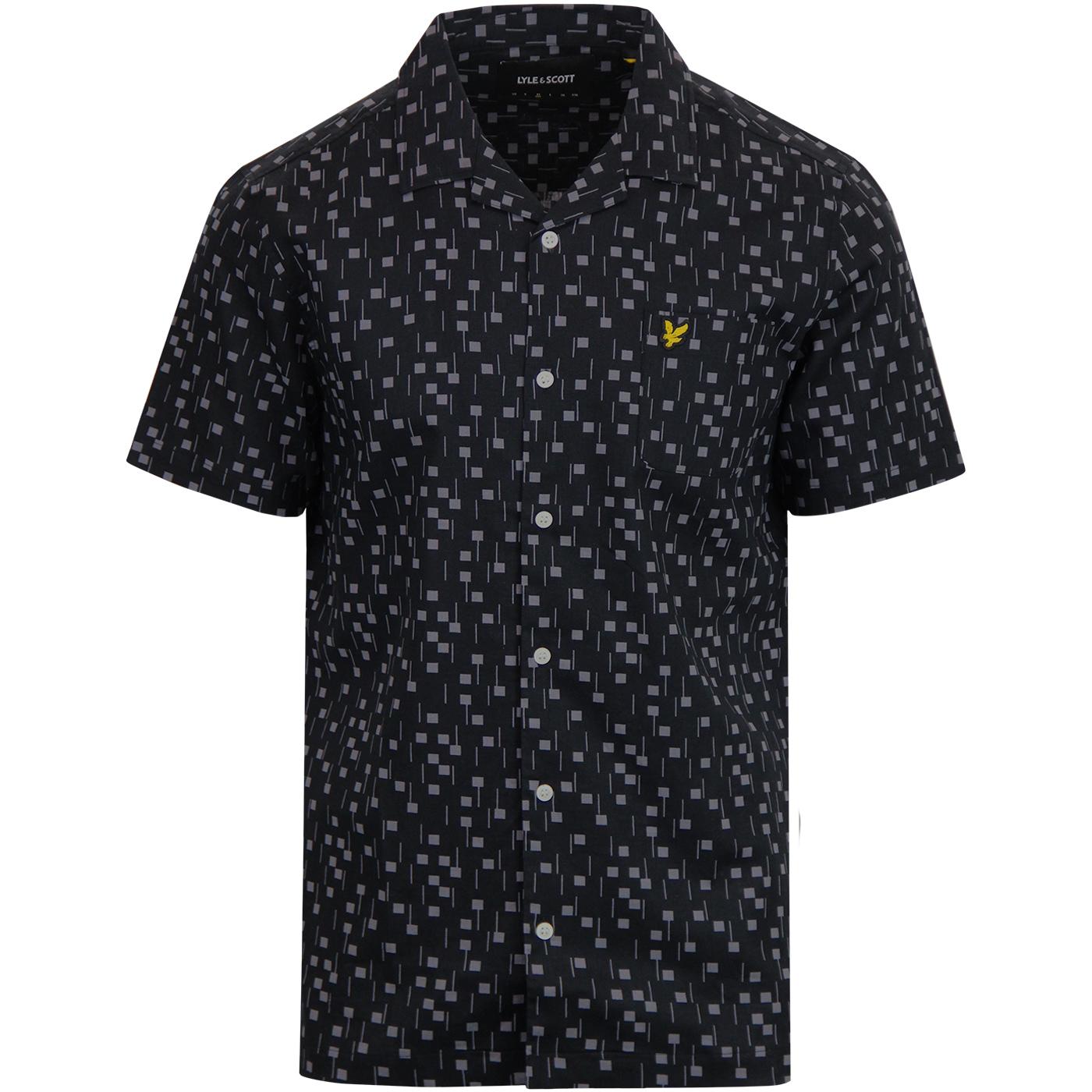 LYLE & SCOTT Retro 70s Tile Print Resort Shirt 