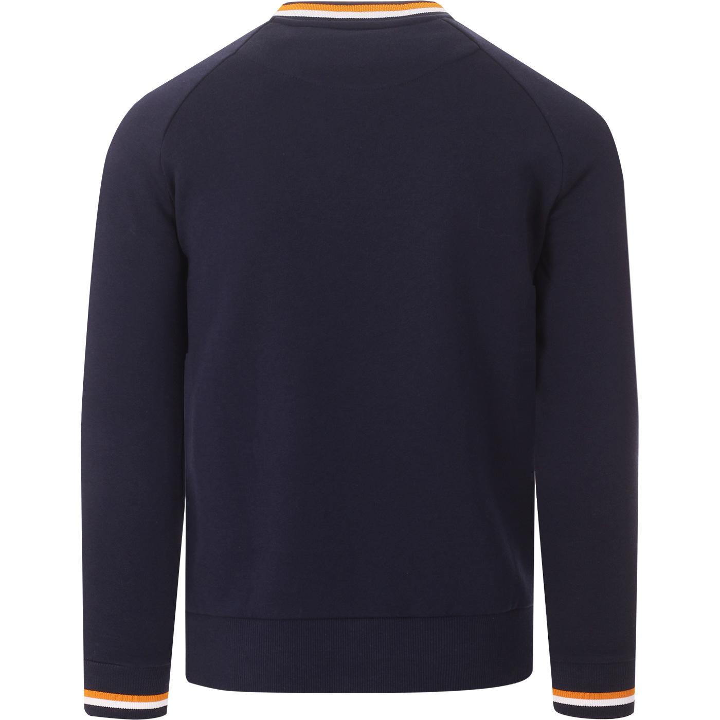 LYLE & SCOTT Retro 70s Double Tipped Sweatshirt in Navy