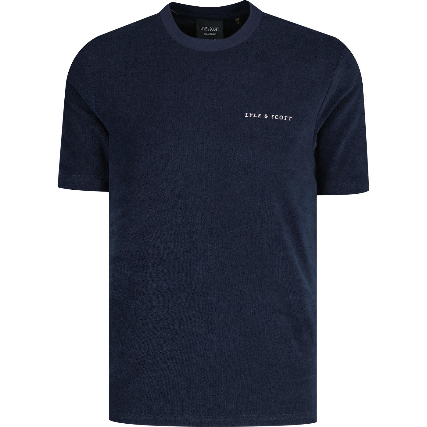 Lyle & Scott Towelling Embroidered Logo Tee (Navy)