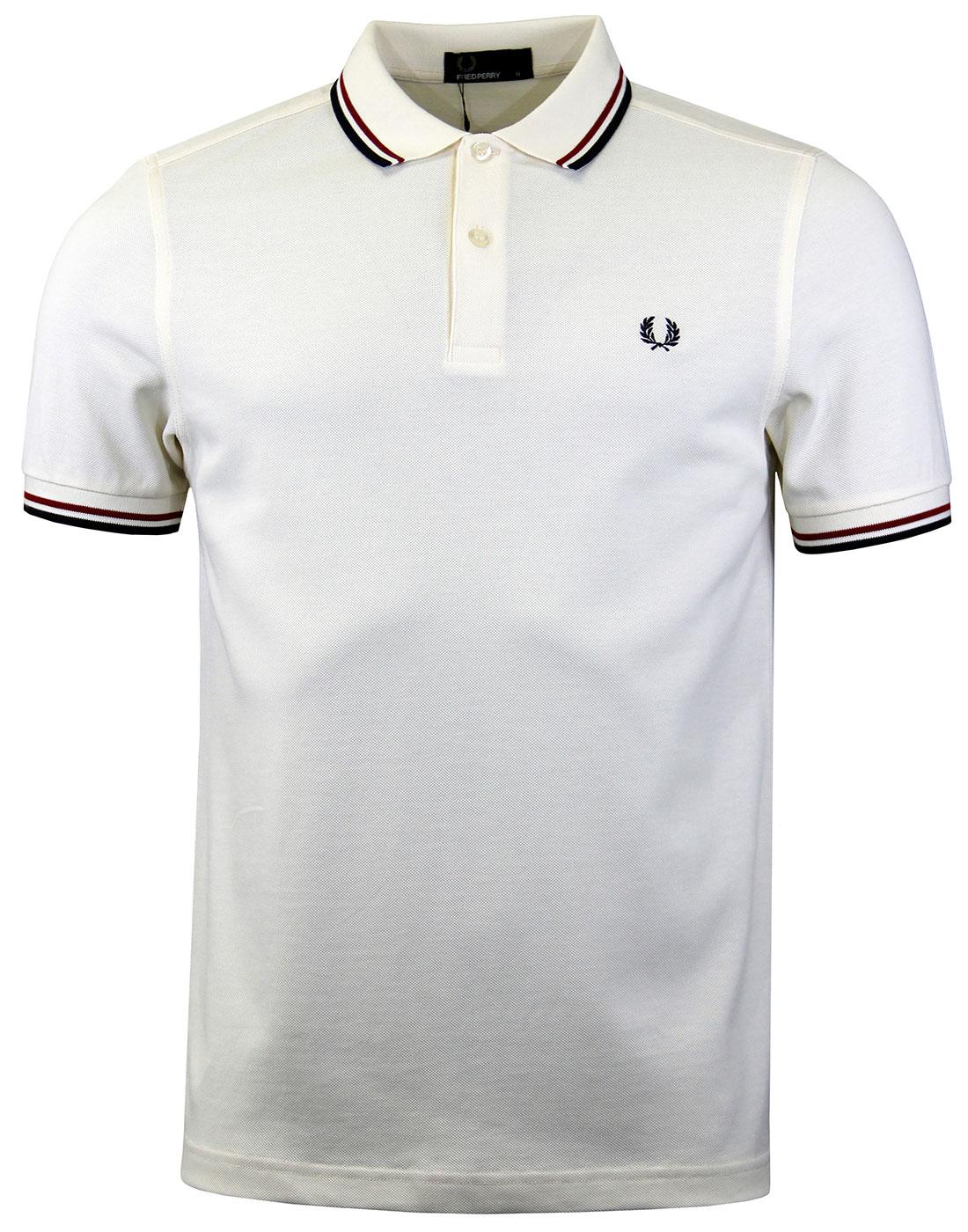 FRED PERRY M3600 Mod Twin Tipped Polo Shirt Ecru