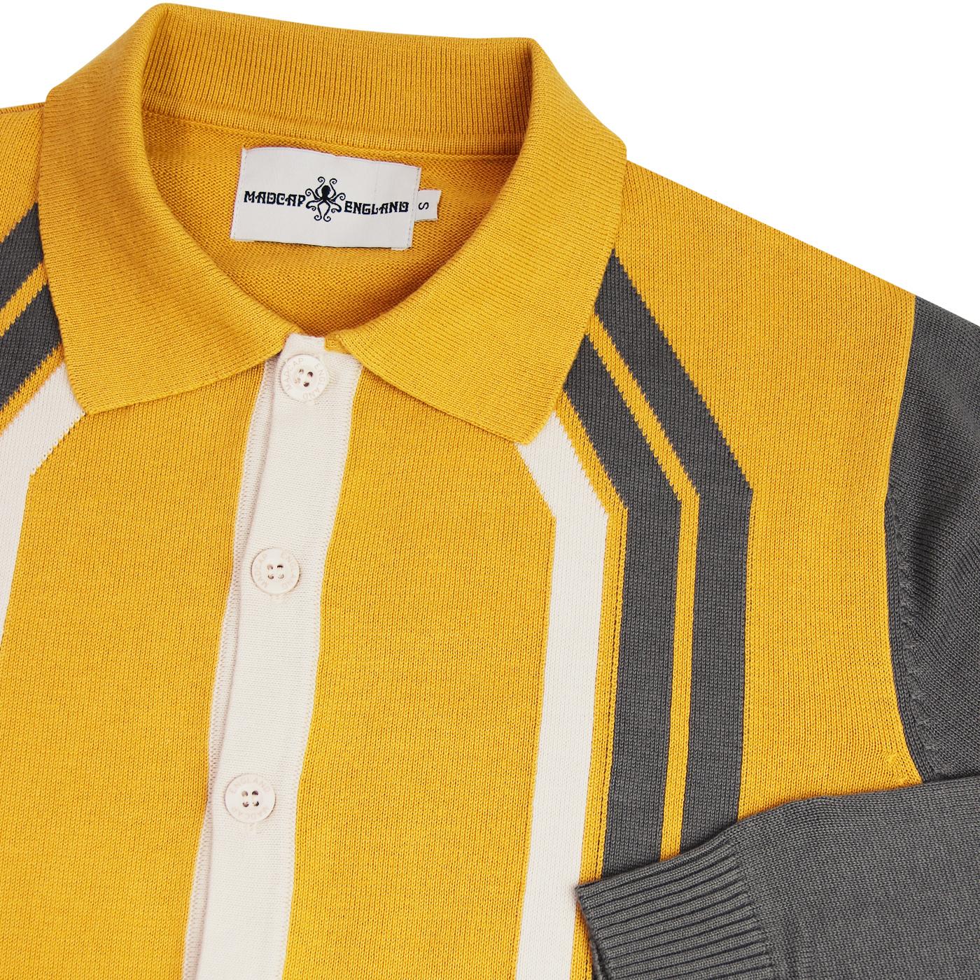 MADCAP ENGLAND Sunny Mod Stripe Polo Cardigan in Gold