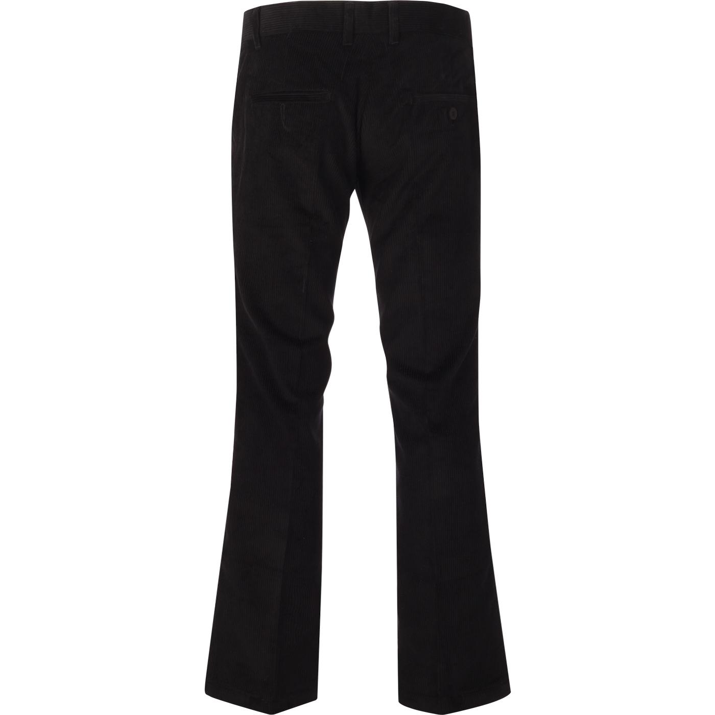 THE IN CROWD TROUSERS - RETRO SIXTIES MOD MENS BLACK CORDUROY TROUSERS