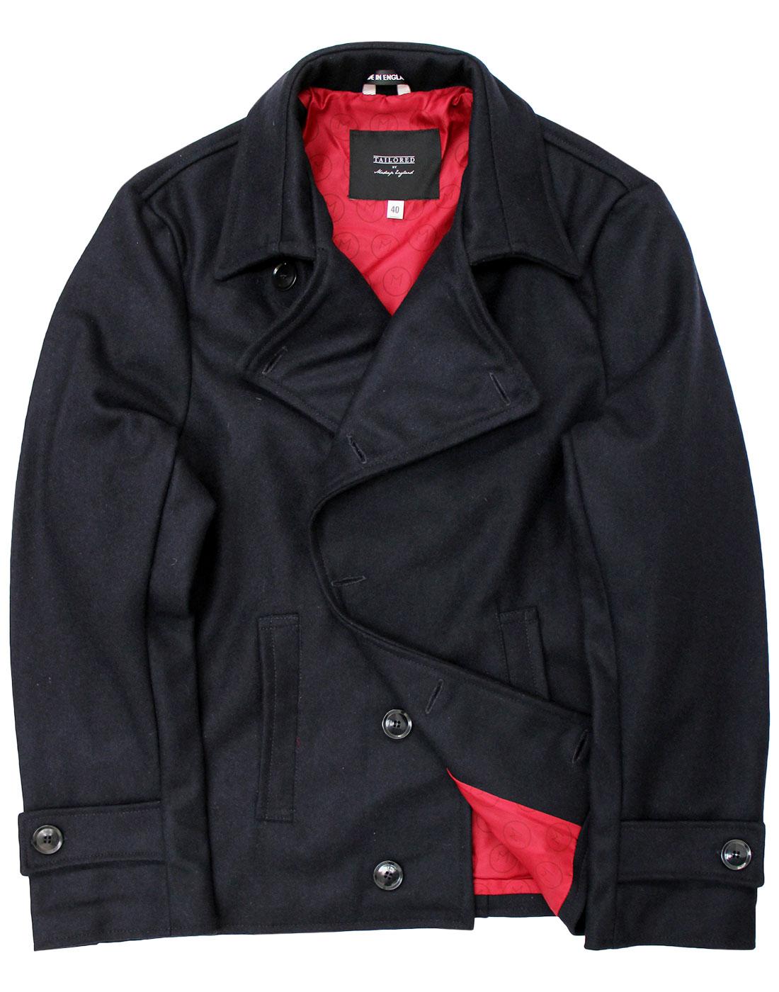 MADCAP ENGLAND Retro 60s Mod Short Melton Denny Jacket Navy MADCAP ENGLAND Retro 60s Mod Short Melton Denny Jacket Navy