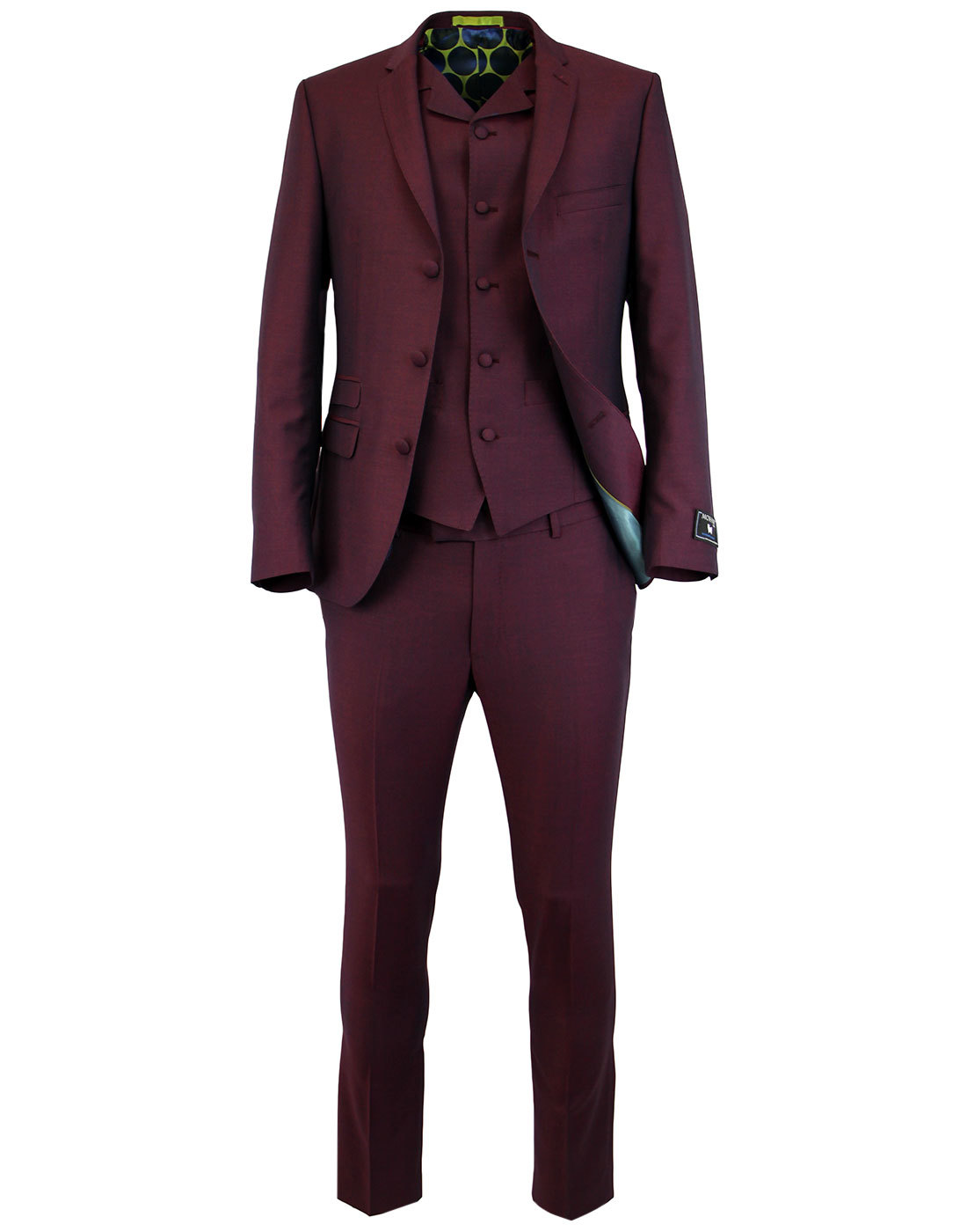MADCAP ENGLAND Mod Mohair Tonic Suit in Burgundy
