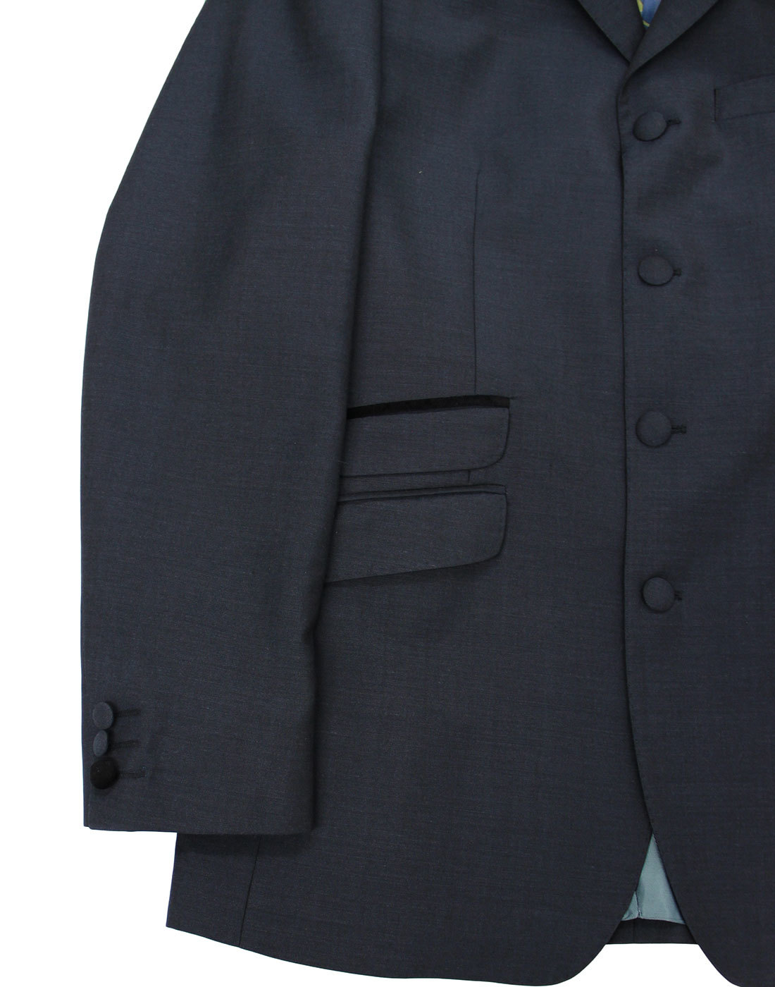 MADCAP ENGLAND 60s Mod 4 Button Velvet Collar Mohair Suit Jacket