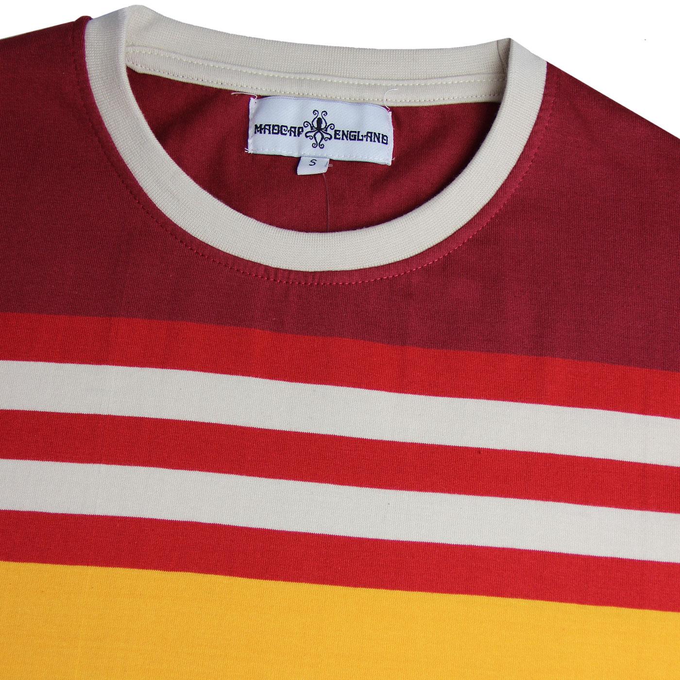 MADCAP ENGLAND Cosmo Retro 1970s Stripe T-shirt Russet