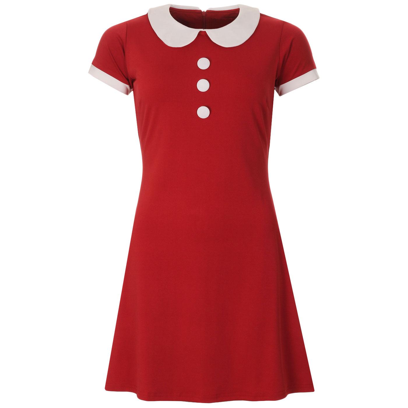 Dollierocker MADCAP ENGLAND 60s Mod Dress (Red)