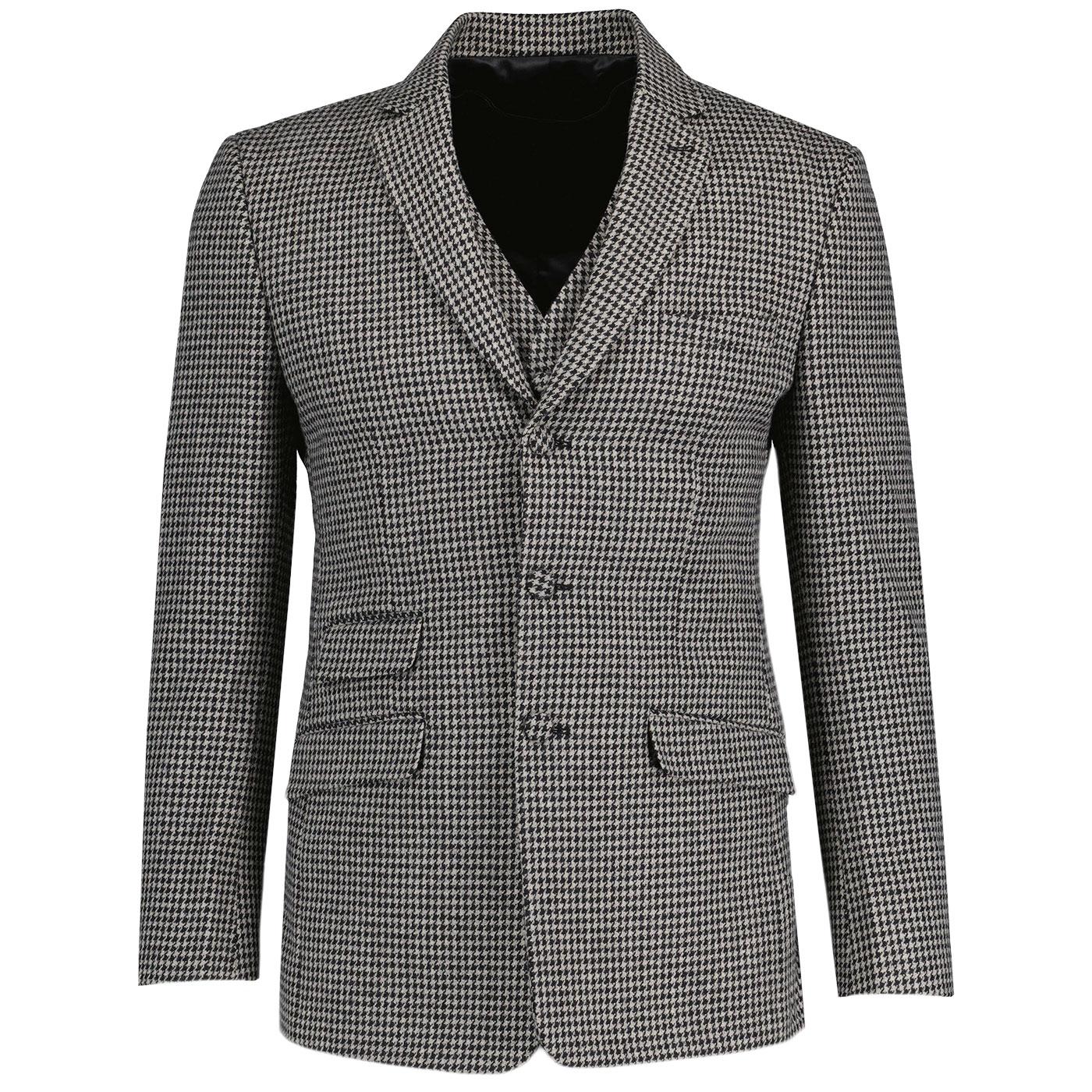 MADCAP ENGLAND Dylan Dogtooth Slim 60s Mod Suit