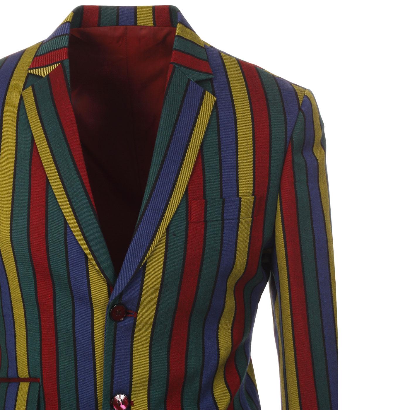 Madcap England Hendrix Colourful Stripe Retro 60s Mod Suit