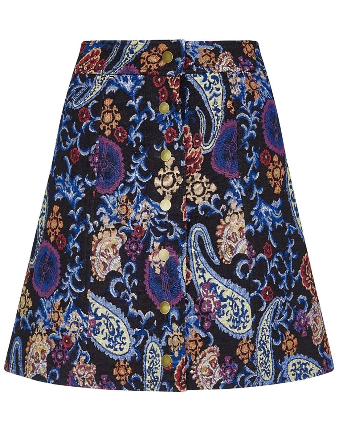 BRIGHT AND BEAUTIFUL India Retro 60s Mod Paisley Mini Skirt