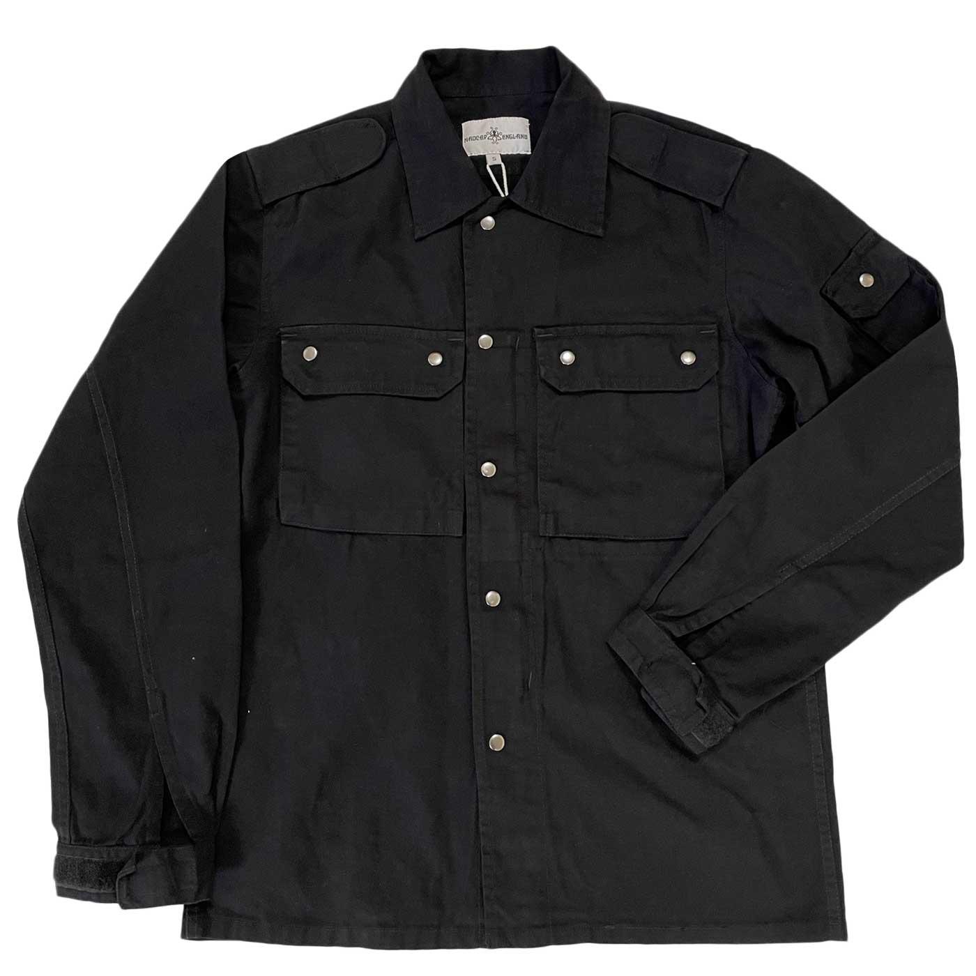 Madcap England Interstellar Retro Military Shirt Jacket in Black