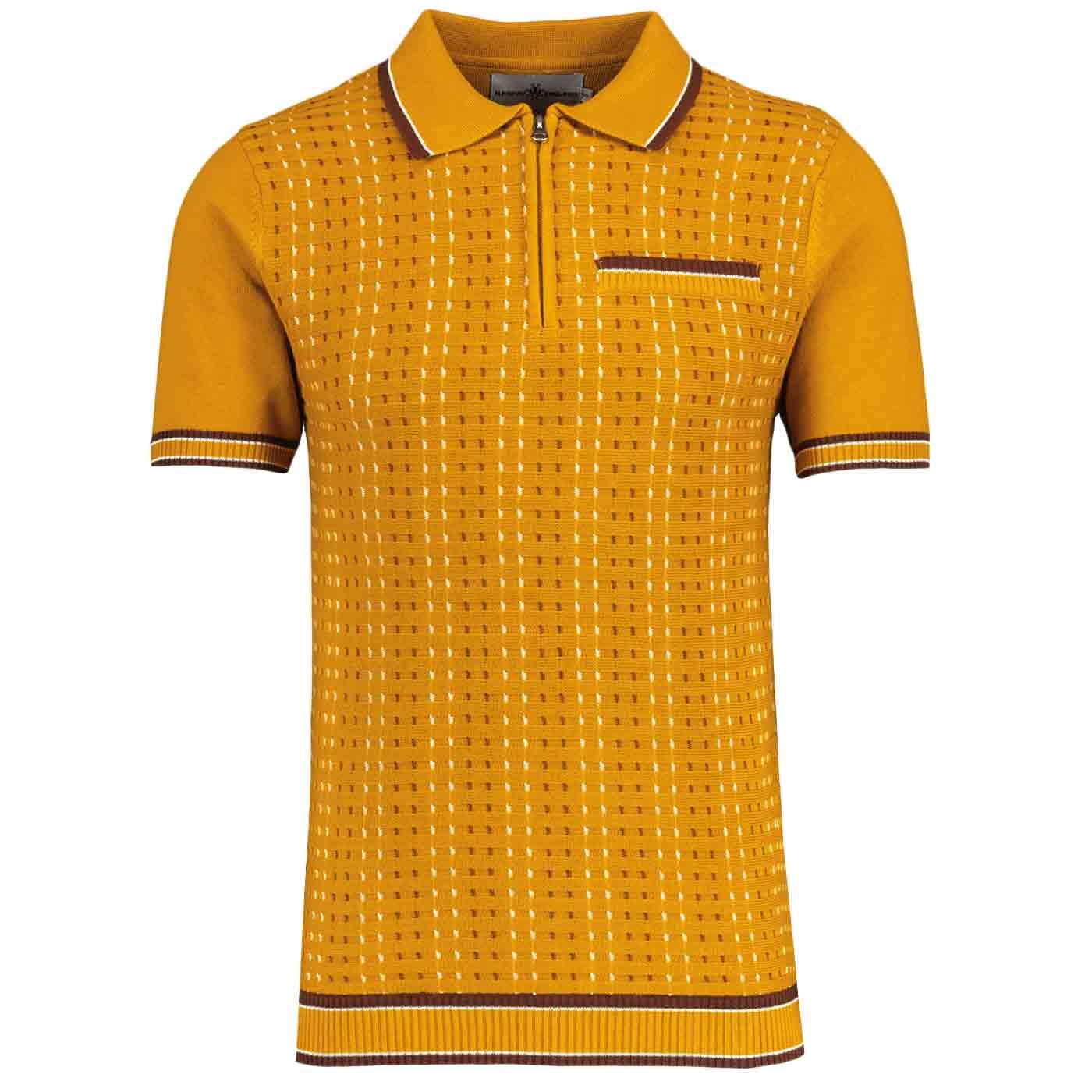 Miles Madcap England Mod Jacquard Knit Polo (Buck)