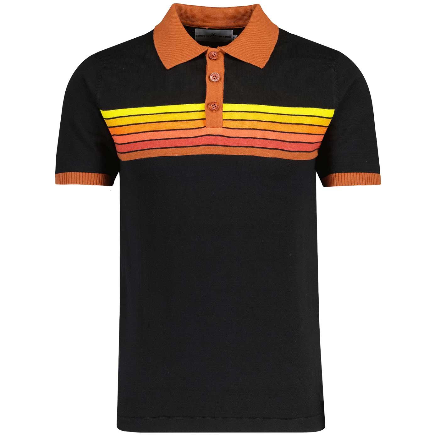 Mix-Tape Madcap England Retro 70s Polo Shirt BLACK